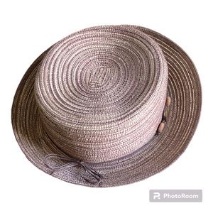 Croft & Barrow Woven Packable Bucket Hat Tweed Brown & Tan Woven Bead Accent